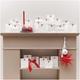 Red Wooden Star Advent Calendar Stickers, Christmas Countdown Craft Number Labels, 1-24