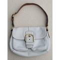 Fancy Coach Purse, Vintage Coach Shoulder Bag, Legacy, White Leather Handbag, Collection