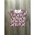 White Stag Hawaiian Print Short Sleeve Shirt, Women's T-Shirt, Hibiscus Floral Top