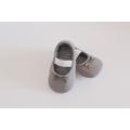 Baby Shoes/6-9M Girls Shoes/Toddler Baby Shoes/Girls Shoes/Baby Ballet Slippers/Grey Linen Flat Shower