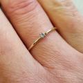 Diamond April Birthstone Claw/Prong Setting 9Ct Recycled Yellow Or White Gold Skinny Gemstone Stacking Ring