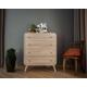 Wood Chest Of Drawers in Whitened Oak, Solid Oak Bedroom Storage With 4 Drawers, Art Deco Dresser, Custom Furniture