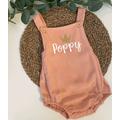Personalised Childrens Name Romper Baby Toddler Kids Dungarees Pink Grey Boys Girls Gift Birthday Outfit Monogram Unisex Cotton