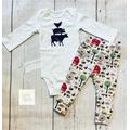 Baby Boy Set, Pants & Bodysuit Coming Home Baby Shower Gift, Farm