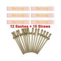 12 X Rose Gold Hen Party Sashes & 15 Willy Straws, Novelty Accessories, Do Bridal Shower Bachelorette Or Wedding