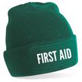 First Aid Unisex Adult Patch Beanie Hat Winter Outdoor Night Acrylic Festival Hospital First Responder Uniform Work Aider Paramedic