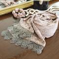 Turkish Oya Needle Lace 180cm Thick Cotton Shawl/Shawl Ash Gray Scarf Shawl For Her Gift Autumn Winter Women Fashion