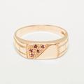 9K Rose Gold Natural Ruby Mens Band Ring - Customizable 9K, 10K, 14K, 18K, Yellow, Or White Platinum