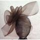 Chocolate Brown Crin Fascinator Millinery Burlesque Headband Wedding Hat Hair Piece