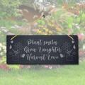 Plant Smile Grow Laughter Harvest Love Engraved Hanging Slate Garden Plaque Sign