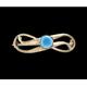 Antique Art Nouveau 9Ct Brooch Blue Enamel