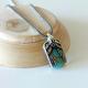 925 Sterling Silver Men Eagle Necklace With Turquoise & Tiger's Eye Stone, Hawk Pendant Necklace, Mens