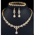 Bridal Crystal Necklace Jewellery Set Gold Colour, Wedding Jewellery, Cz Crystal
