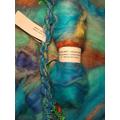 Wonderland Art Yarn/17. The Mock Turtle Turquoise Jade Copper Sea Green Mint Blue 110G Merino Silk Knitting Crochet