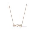 14K Solid Gold Necklaces, Diamond Mom Necklace, Mommy Mama 14K Mother's Day Gifts