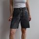 Vintage Denim Shorts in Charcoal Black. Originally Men's Size M/L. 90's Era