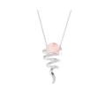 Rose Quartz Necklace For Women-Pendant Quartz-October Birthstone Necklace-Silver Chain Necklace-Modern Drop Necklace-Minimalist Simple