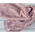 Bee Scarf Dusky Pink Lilac Soft Light Wrap With Rose Metallic Foil Bees