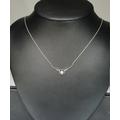 18K White Gold Diamond Chain Necklace 0.15Cts H/Si 18''inches