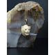 Handmade & Hand Carved Deer Antler Lion Head 14K Yellow Gold Pendant , Ruby Eyes