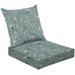 2-Piece Deep Seating Cushion Set blue flowers green leaves green Outdoor Chair Solid Rectangle Patio Cushion Set