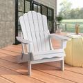 HomeSeason Modern Coastal Folding Poly Resin Plastic Outdoor Patio Adirondack Chair White