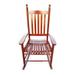 Outdoor Wood Porch Rocking Chair Weather Resistant Finish Brown