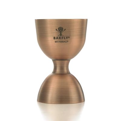 Barfly M37098ACP Straight Rim Jigger - 25 ml & 50 ml, Antique Copper