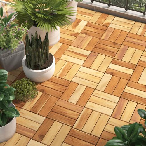 vidaXL Terrassenfliesen 20 Stk. 30×30 cm Massivholz Teak