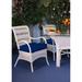 Spice Islands Wicker Regatta Dining Chair Wood/Upholstered in Green/Blue | 37.5 H x 42 W x 42 D in | Wayfair RDC-W-Freeport Summer