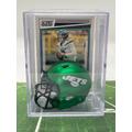 Green New York Jets Mini Helmet Shadowbox with Zach Wilson Card