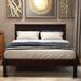 42" Width Pine Wood Platform Bed Frame Twin Size with Headboard, Solid Wood Slat Support, No Box Spring Needed