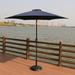 8.8 feet Outdoor Aluminum Patio Umbrella, Patio Umbrella, Market Umbrella with 33 pounds Round Resin Umbrella Base