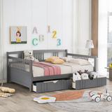 Multi-functional Space-saving Design Solid Construction Wood Daybed with Two Drawers, Easy to Assemble, Full Size