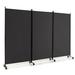 Costway 3 Panel Folding Room Divider with Lockable Wheels-Gray