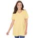 Plus Size Women's Perfect Short-Sleeve V-Neck Tunic by Woman Within in Banana (Size M)