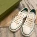 Gucci Shoes | Gucci Men Tennis Web Net 1977 Low Top Sneakers Uk 7.5 | Color: White | Size: 8