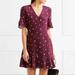 Madewell Dresses | Madewell Purple Silk Star Print Flutter Hem Fit & Flare Mini Dress | Color: Purple/Red | Size: 4