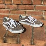 Vans Shoes | Dark Brown And White Vans Sneakers With White Laces - Men's 5.5 Women's 7.0 | Color: Brown/White | Size: 7