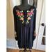 Free People Dresses | Free People Midi Embroidered Dress Black New With Tag Xs | Color: Black/Yellow | Size: Xs