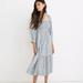 Madewell Dresses | Lucie Elbow-Sleeve Smocked Midi Dress In Sunflower Field Large | Color: Blue/White | Size: L