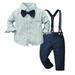 Children s Suit Boy s Long Sleeved Bow Tie Cotton Cardigan Suspenders Gentleman s Suit 3pcs Set Baby Clothes for A Boy 6 Month Boy Set