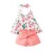 Baby Skirt Shorts Cover Turn Girl s Sleeveless Off The Shoulder Floral Bow Top Dress Lace Up Shorts Lavender Dress Baby Dot Dress for Girls