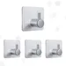 Heavy Duty Adhesive Hooks 4 Pcs Wall Adhesive Hooks Stainless Steel Hooks for Home Bathroom Kitchen Office Living Room(Silvery)