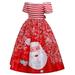 Fesfesfes New Year Girls Christmas Princess Long Dress Elegant Children s Multiple Styles Printing Theme Party Dress Spring Saving Clearance