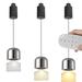 FSLiving 12W Adjustable Height Track Pendnat Light H-Type Track Light Pendants with Modern Shade Indoor Island Light Dimmable TX Control Smart Light Track Mount for Living Room Black Pearl - 3 Lights