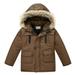 Qufokar Clothes for Newborn Baby Girl New Stock Clothes Toddler Baby Kids Girls Winter Soft Coats Thick Warm Hooded Windproof Coat Outwear Warm Jacket