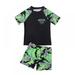 Kids Baby Boys Rash Guard Swimsuit Set - 2 Piece Bathing Suit Trunks and Rash Guard Shirt