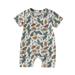 Toddler Girls Boys Western Boot Print Short Sleeve Cactus Sun Print Jumpsuits Outwear One Baby Girl Birthday Outfit Snap Sleepers for Baby Girl