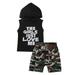 Qufokar Little Girl Crop Top Outfits 8 Girl Outfits Tops Shorts Hoodie Baby Outfits Set Camouflage Kids Toddler Letter Boys Print Girls Outfits&Set